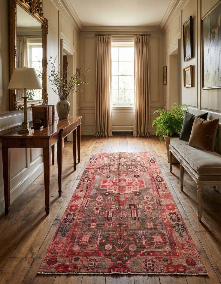 Detail image of 4' 6 x 9' 5  Hand Knotted Ultra Vintage Persian Wool Runner Rug