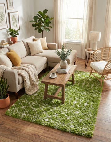 5' 3 x 8' Moroccan Trellis Shag Rug