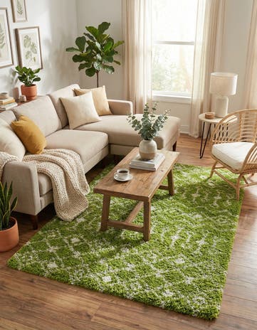5' 3 x 8' Moroccan Trellis Shag Rug