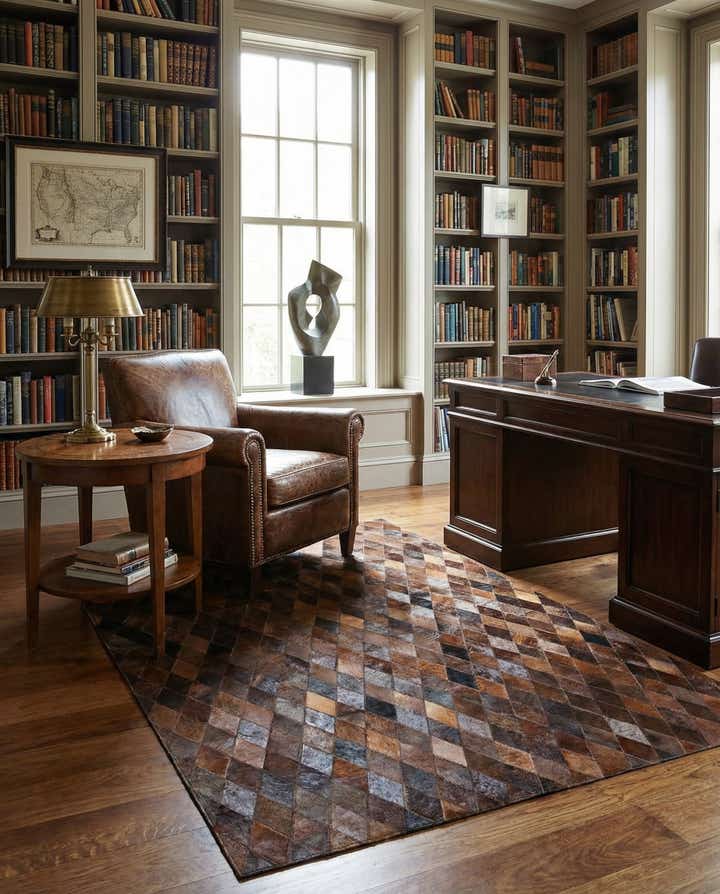 5' 7 x 7' 11 Cowhide Stocks Rug