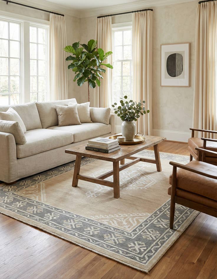 Detail image of 4' 11 x 6' 8  Hand Knotted Darya Wool Rug