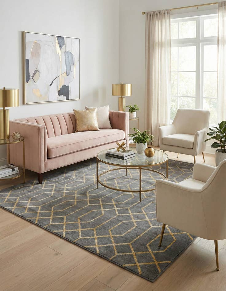 Detail image of  7' 10 x 7' 10  Marilyn Monroe™ Glam Trellis Square Rug