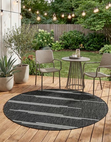 6' x 6' Easy-Clean Modern Indoor / Outdoor Round Rug