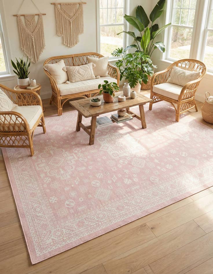 Detail image of 10' x 13'  Washable Aztec Indoor / Outdoor Rug