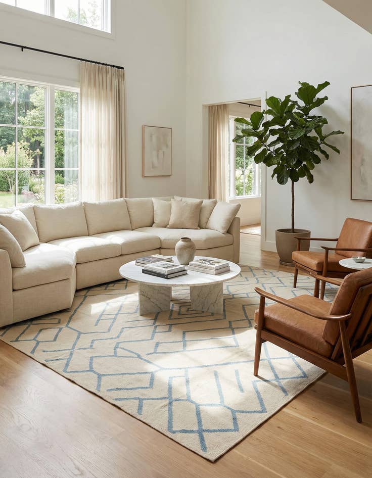 Detail image of 8' 7 x 10'  Hand Woven Kilim Modern Wool Rug