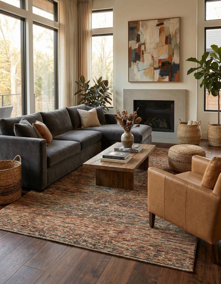 Detail image of 6' 7 x 9' 7  Hand Knotted Modern Ziegler Wool Rug