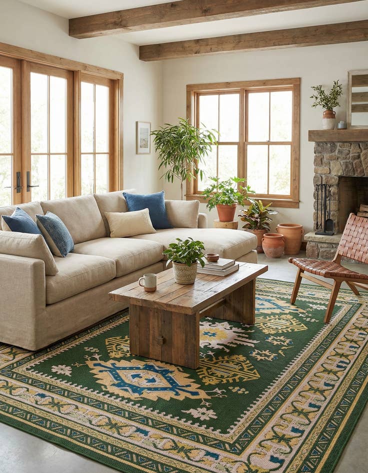 Detail image of 9' x 12'  Washable Baja Indoor / Outdoor Rug