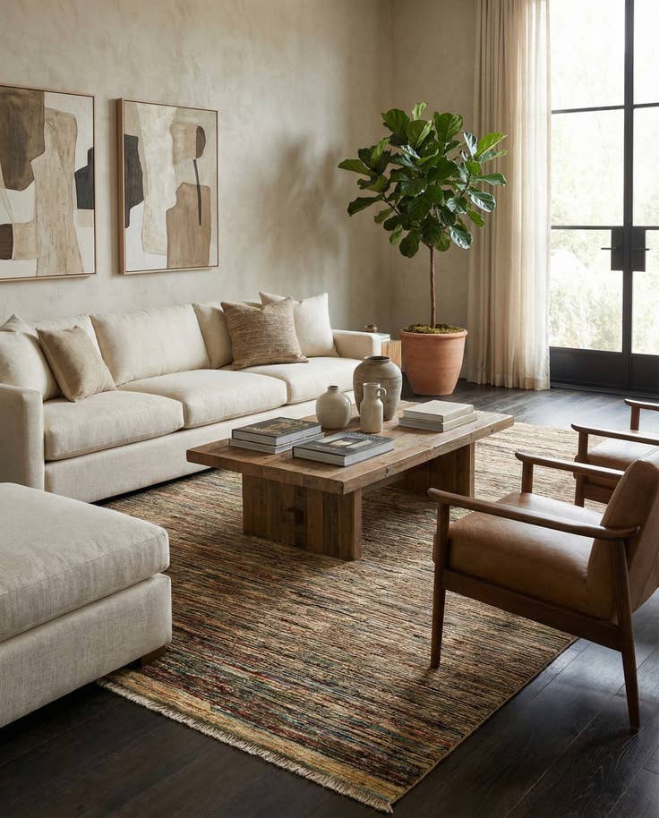 Detail image of 6' 7 x 9' 7 Hand Knotted Modern Ziegler Rug