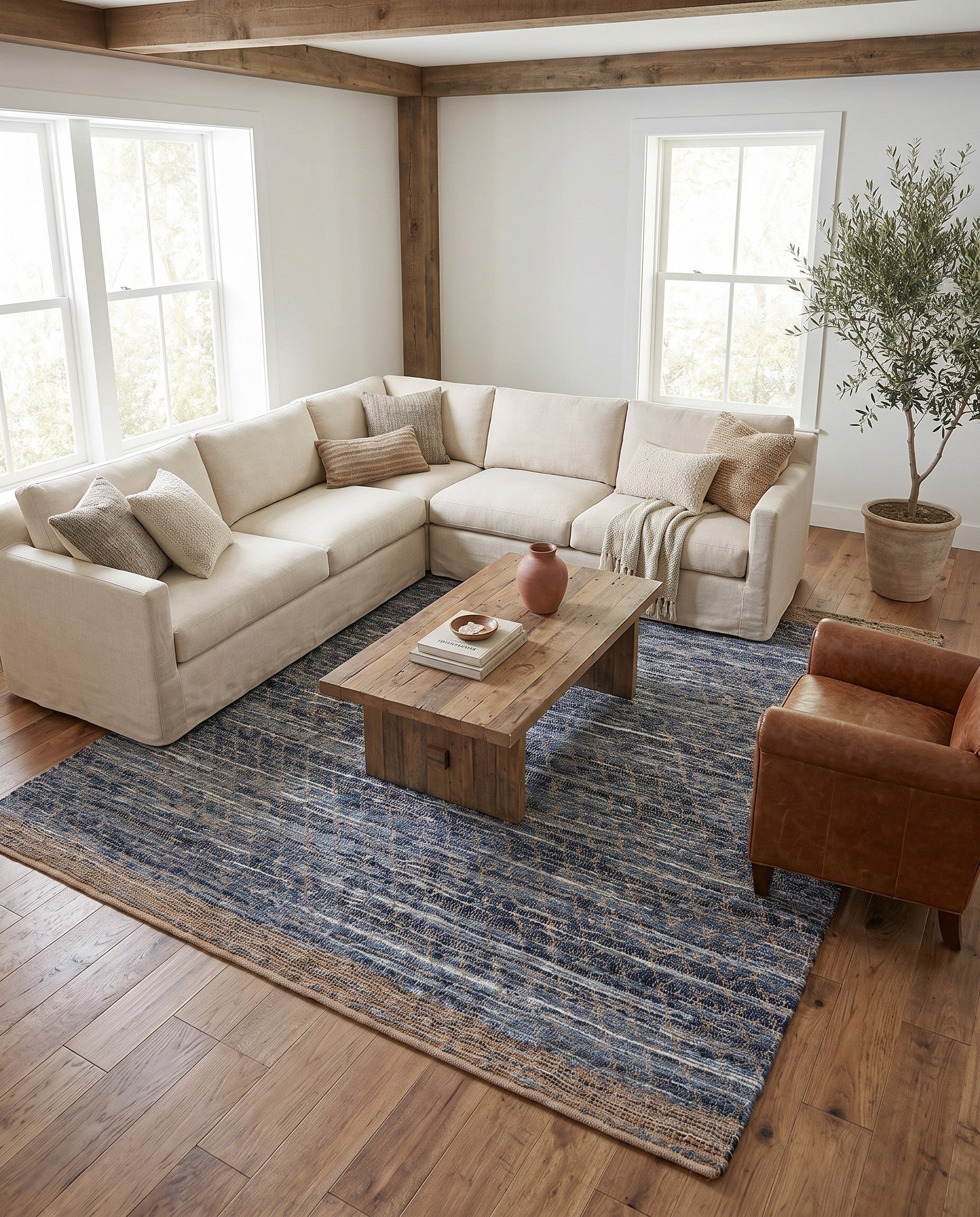 10' x 10' Hand Woven Chindi Trellis Square Rug