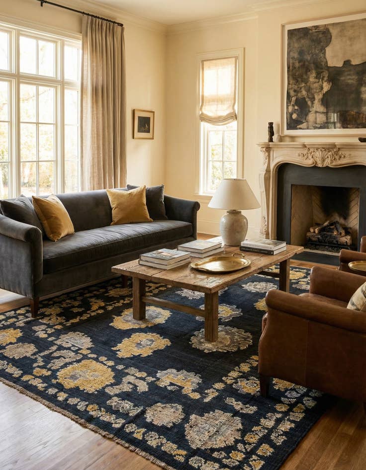 Detail image of 8' 2 x 10' 4  Hand Knotted Oushak Wool Rug