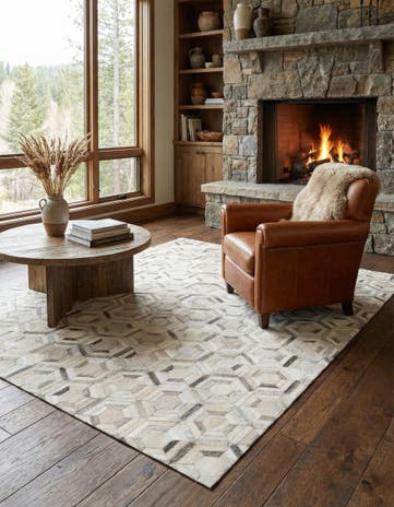 5' x 7' 1 Cowhide Rug