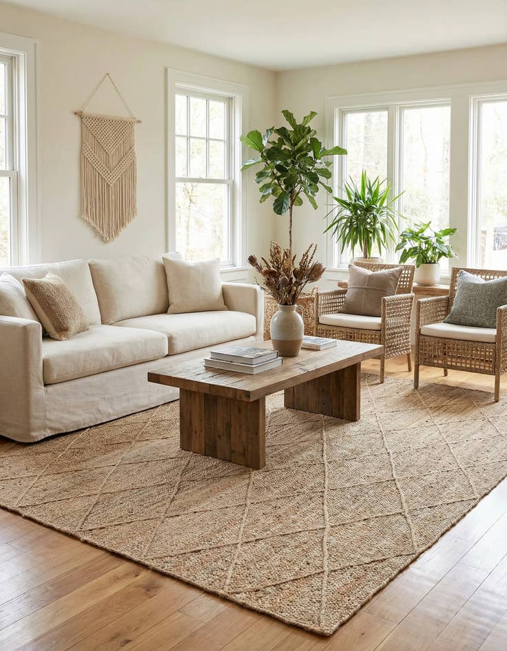 Detail image of  8' x 11'  Hand Braided Jute Rug