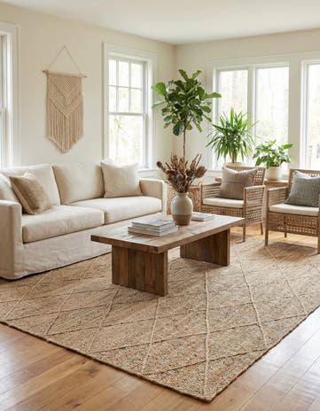 8' x 11' Handmade Braided Jute Rug