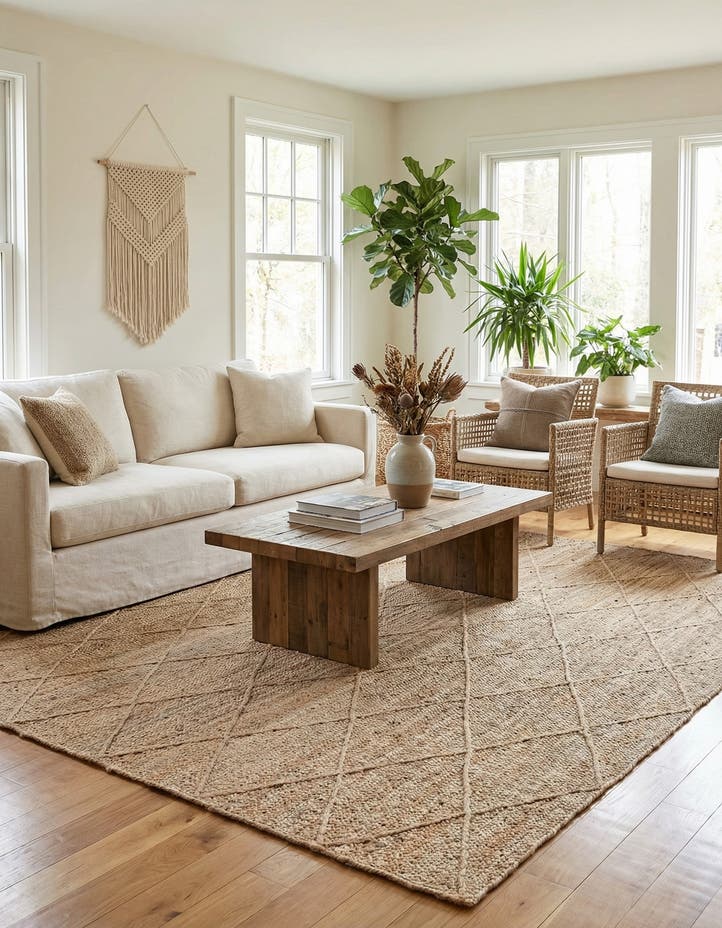 8' x 11' Handmade Braided Jute Rug