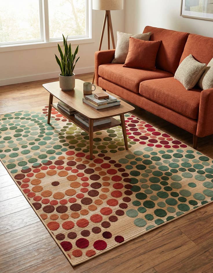 Detail image of 4' x 6'  Washable Modern Indoor / Outdoor Rug