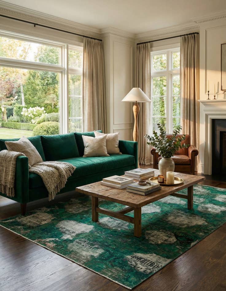 Detail image of 5' 8 x 9'  Hand Knotted Ultra Vintage Persian Wool Rug