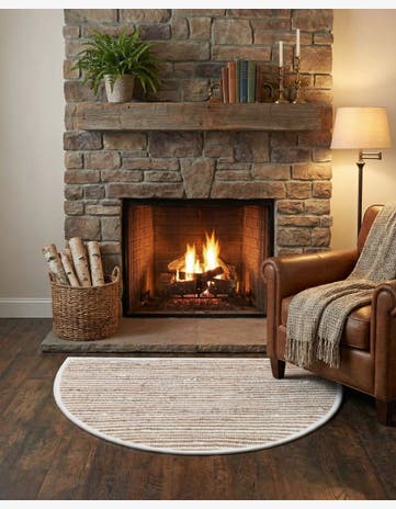 2' 2 x 3' 7 Hand Woven Chindi Jute Hearth Rug