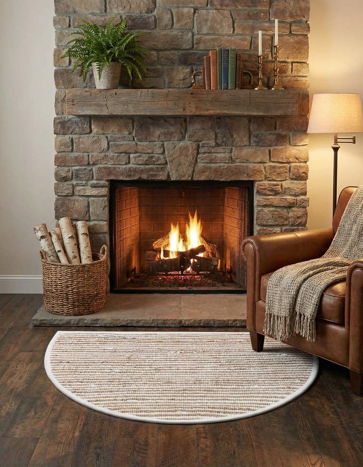 2' 2 x 3' 7 Hand Woven Chindi Jute Hearth Rug