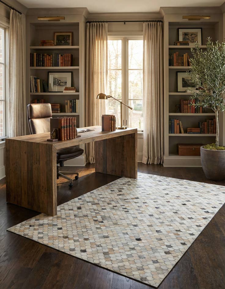 Detail image of  5' x 8' Cowhide Leather Rug