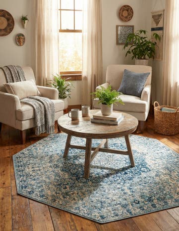 Navy Blue Newport Octagon Rug