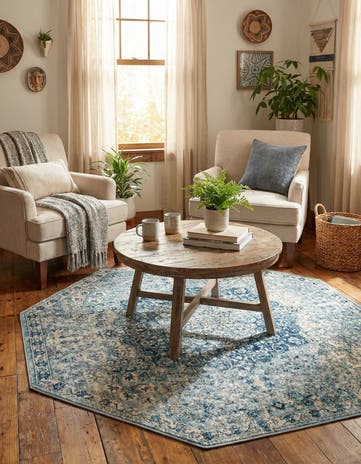 Navy Blue Newport Octagon Rug