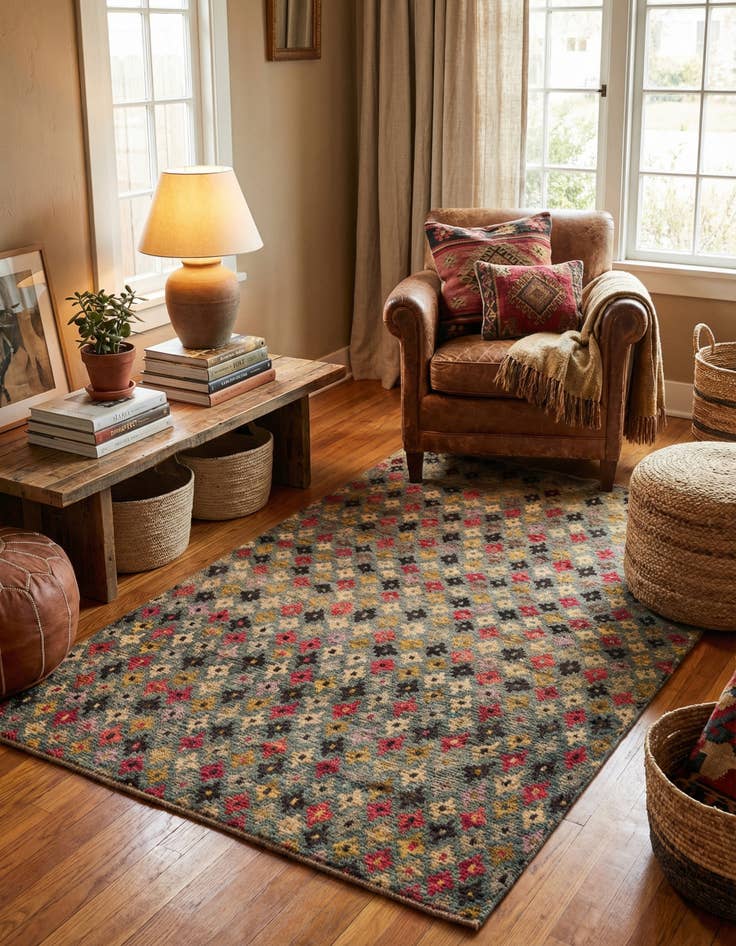 Detail image of 4' 1 x 6' 2  Hand Knotted Balouch Wool Rug