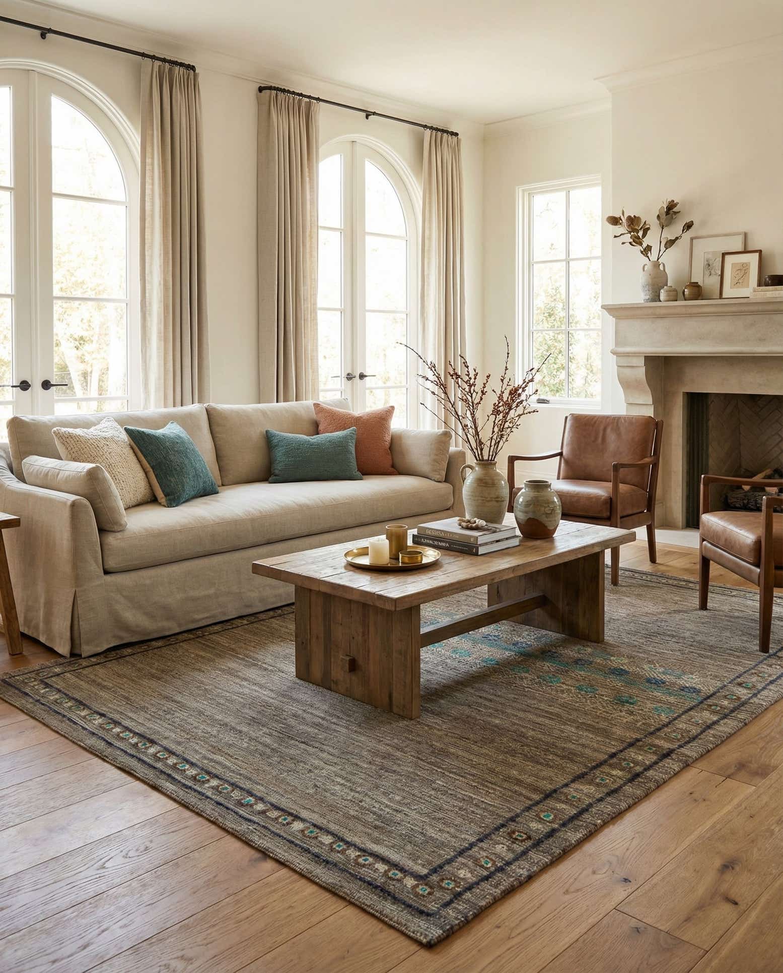 195cm x 290cm Hand Knotted Darya Wool Rug
