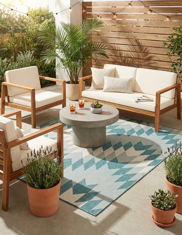5' 3 x 8' Easy-Clean Modern Indoor / Outdoor Rug