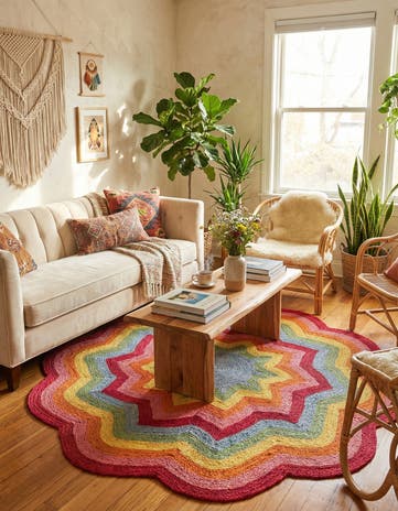 Hand Braided Happy Rugs Jawbreaker Poppy Round