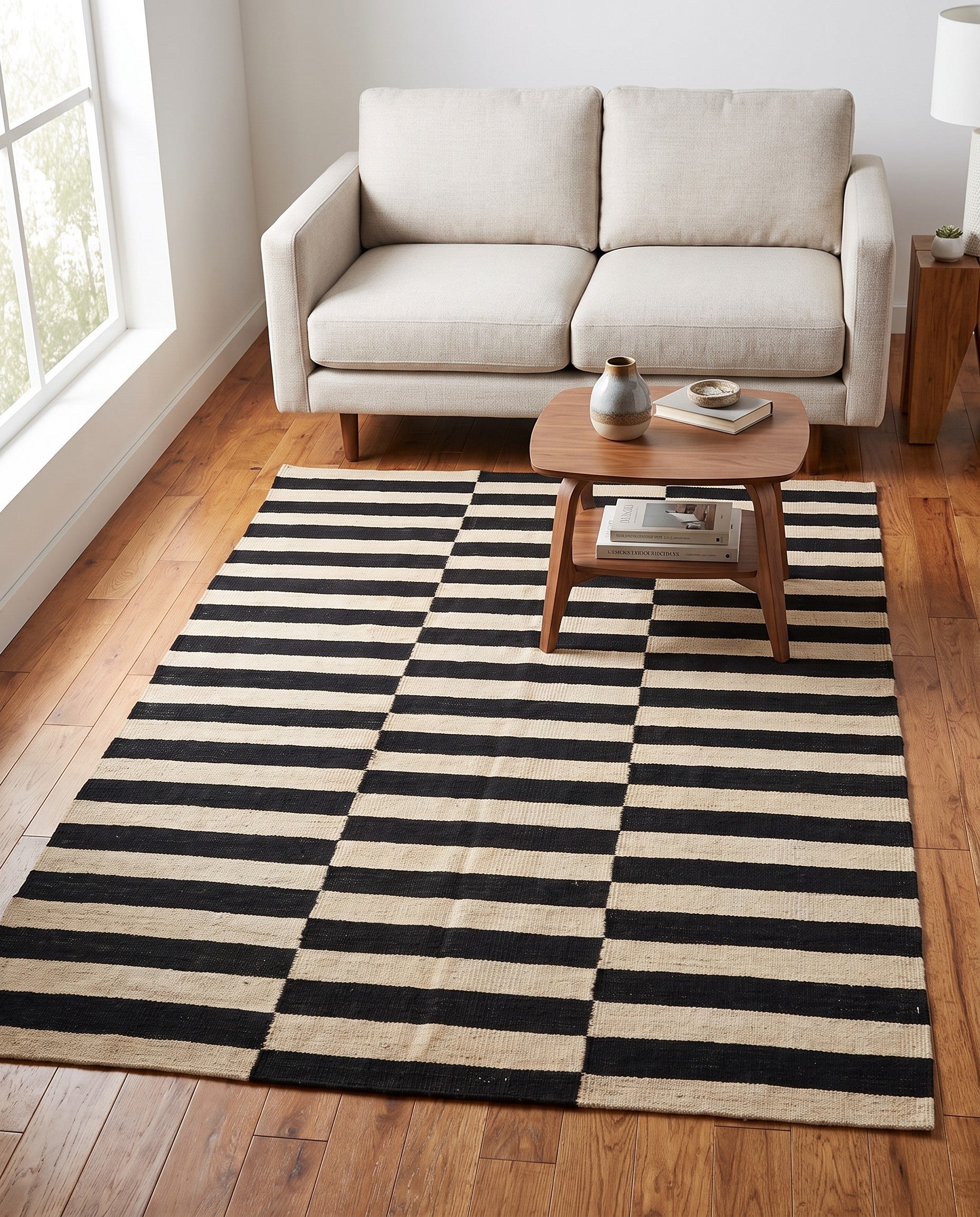 4' 1 x 5' 11 Hand Woven Kilim Modern Wool Rug