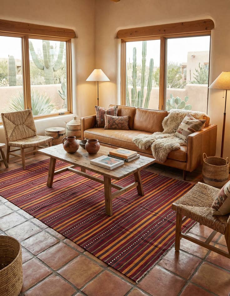 Detail image of 4' 10 x 9' 1  Hand Woven Kilim Fars Wool Rug