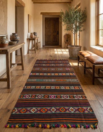 6' x 11' 8 Hand Woven Kilim Fars Wool Runner Rug
