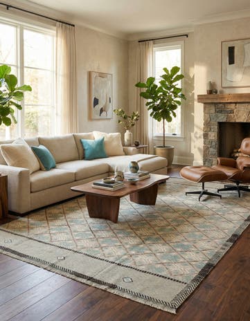 8' 8 x 12' 1 Hand Knotted Darya Wool Rug