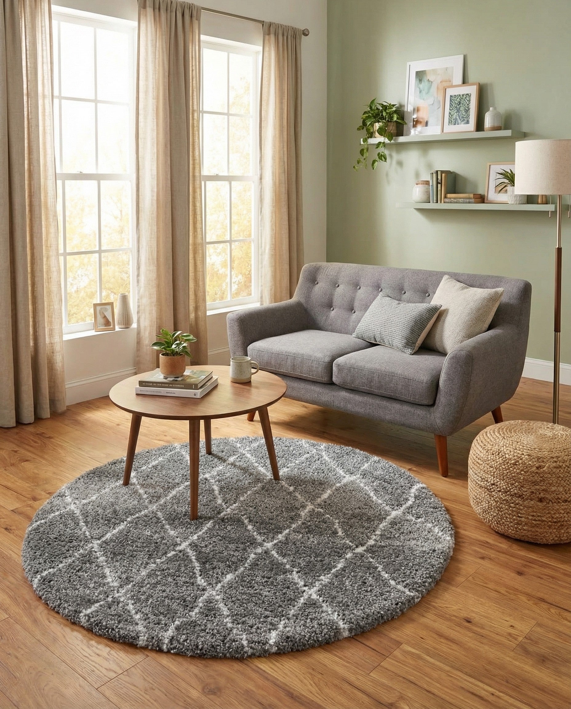  5' 3 x 5' 3 Moroccan Shag Round Rug