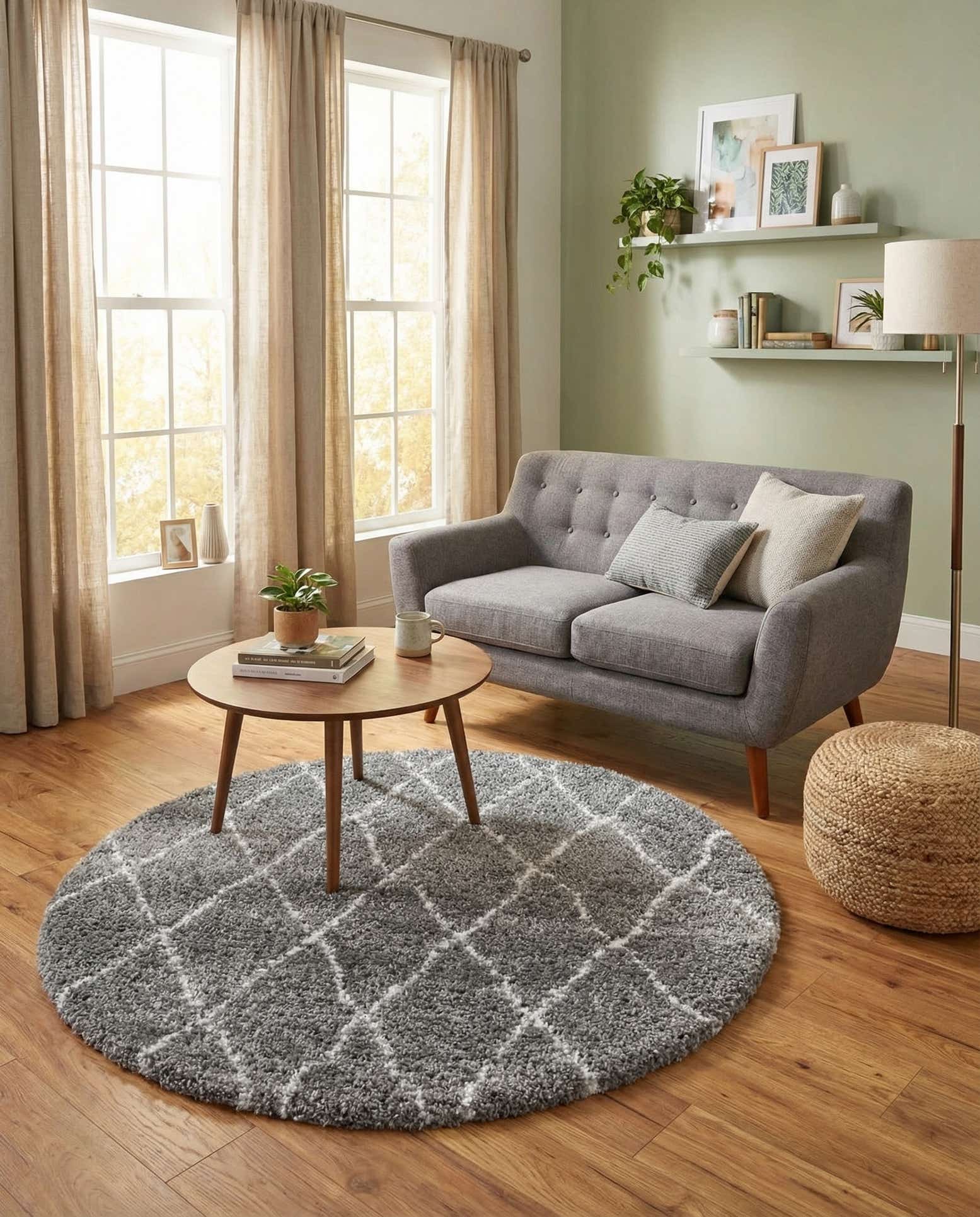 5' 3 x 5' 3 Moroccan Shag Round Rug