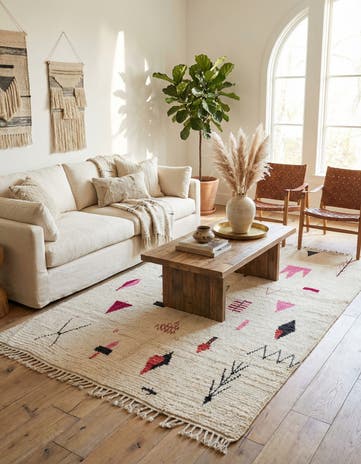 5' 10 x 9' 8 Hand Knotted Moroccan Wool Rug