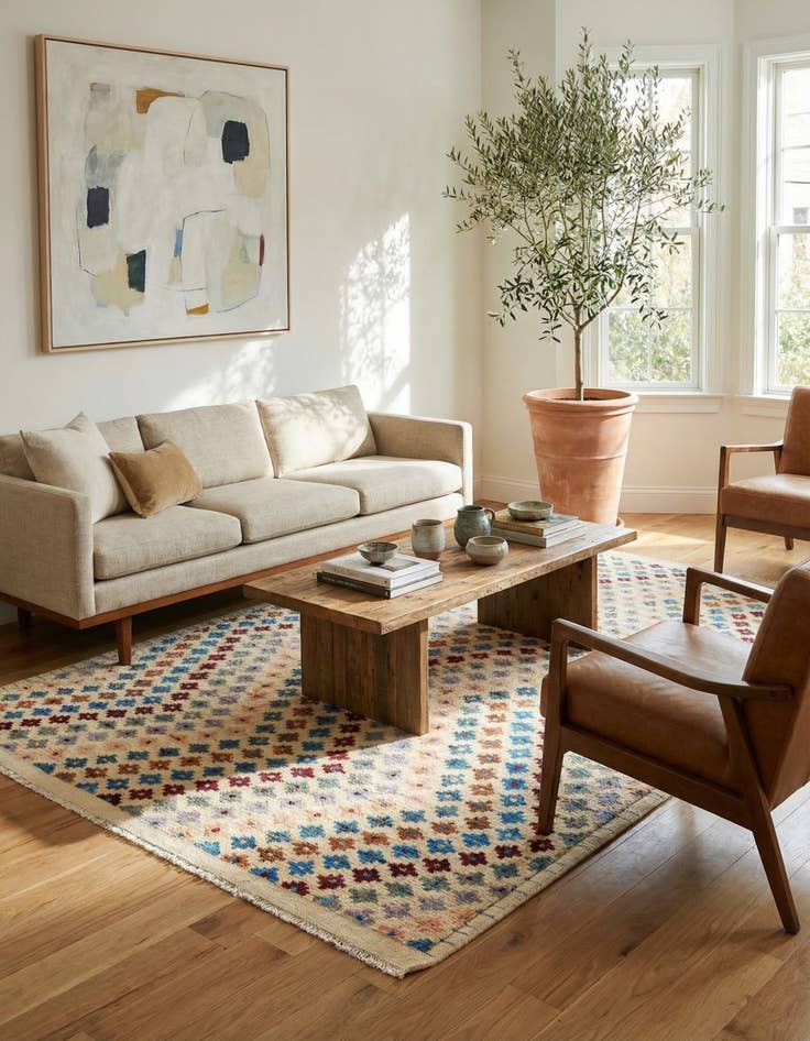 Detail image of 5' 6 x 8' 3  Hand Knotted Darya Wool Rug