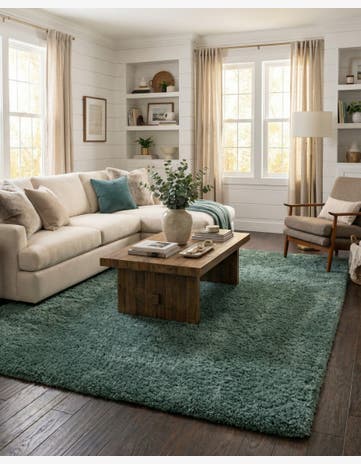 Forest Green Infinity Shag Rug