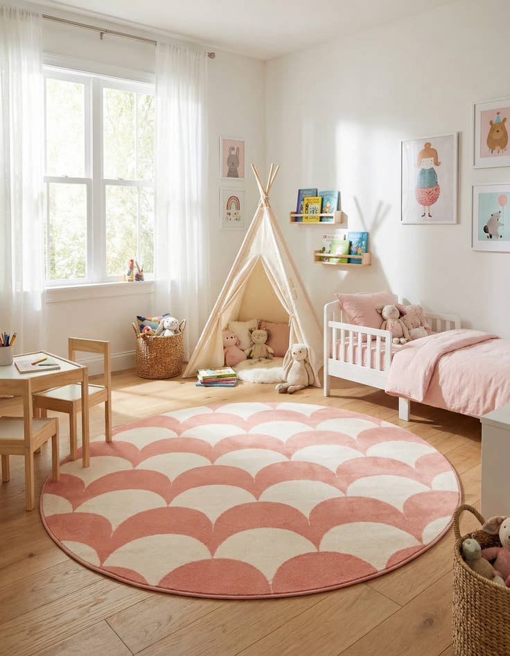 Detail image of  5' 3 x 5' 3 Whimsy Kids Round Rug