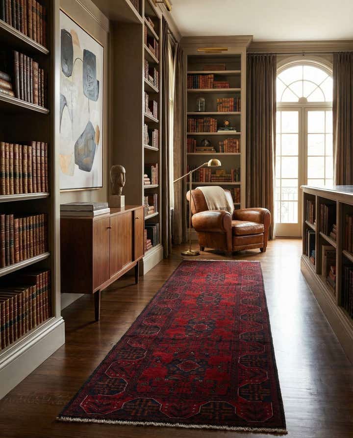 2' 7 x 9' 3 Hand Knotted Khal Mohammadi Wool Runner Rug