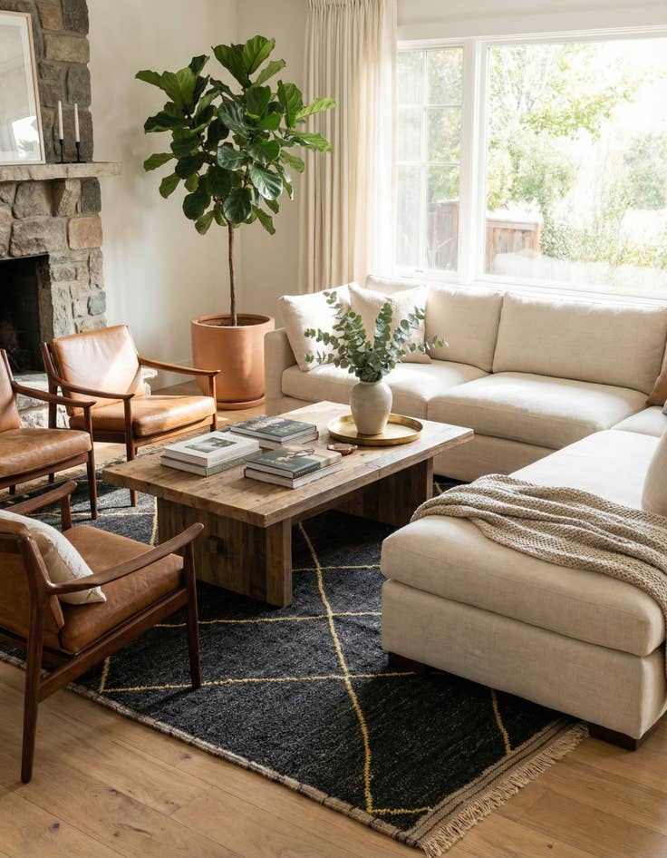 Detail image of 8' x 10'  Hand Knotted Moroccan Wool Rug