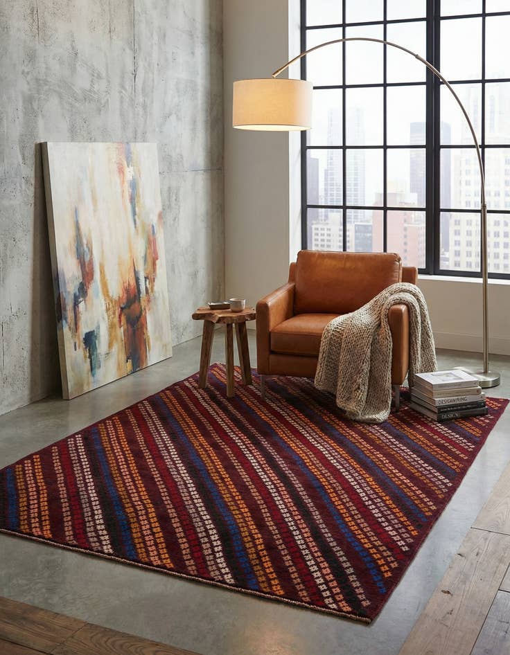 Detail image of  7' x 9' 9  Hand Knotted Balouch Wool Rug