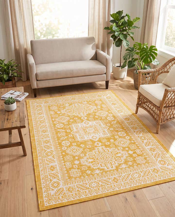 4' x 6' Easy-Clean Aztec Indoor / Outdoor Rug