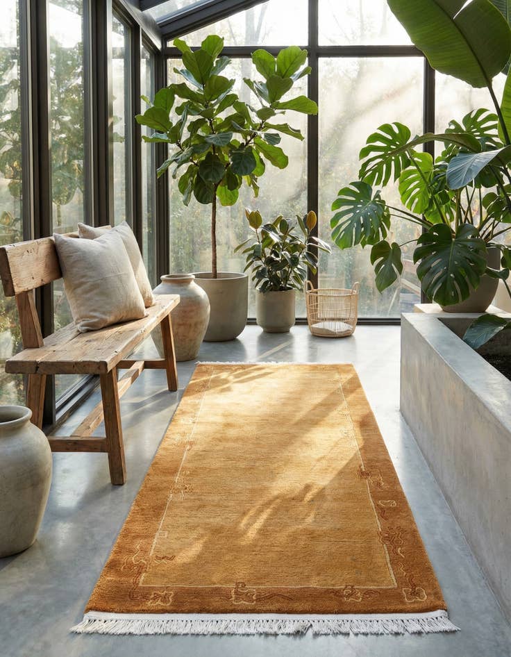 Detail image of 2' 3 x 4' 7  Hand Knotted Nepal Wool Runner Rug