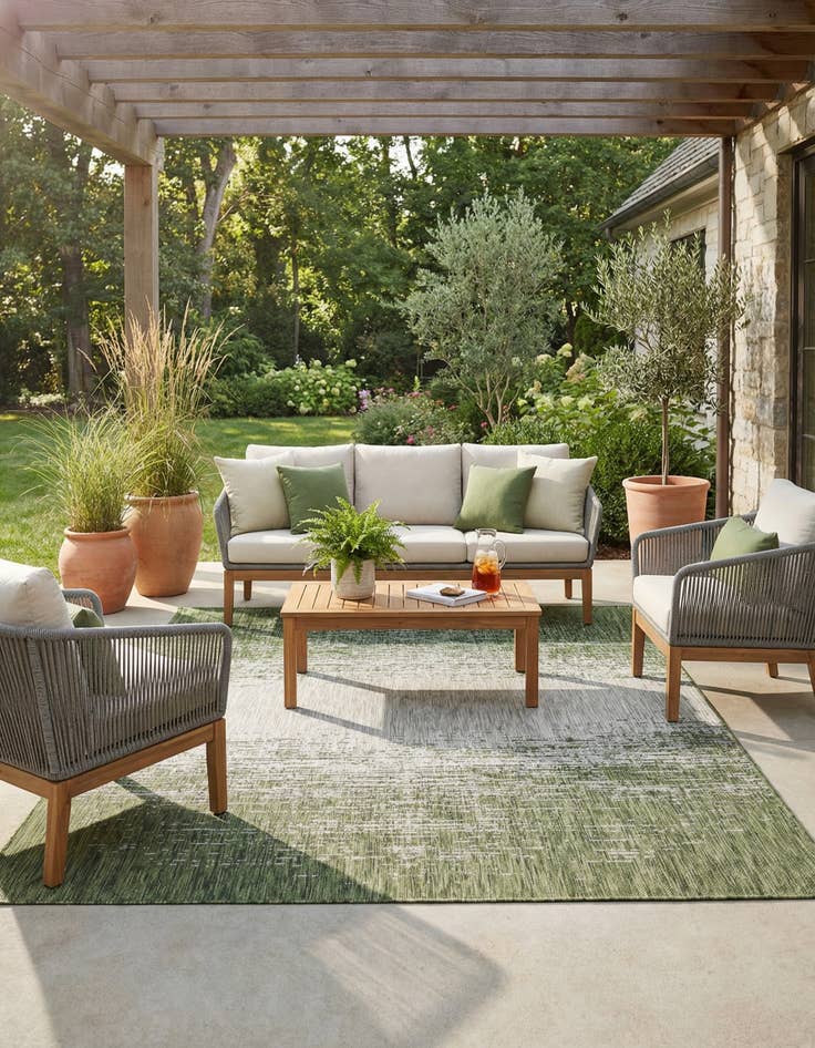 Detail image of  9' x 12'  Washable Modern Indoor / Outdoor Rug