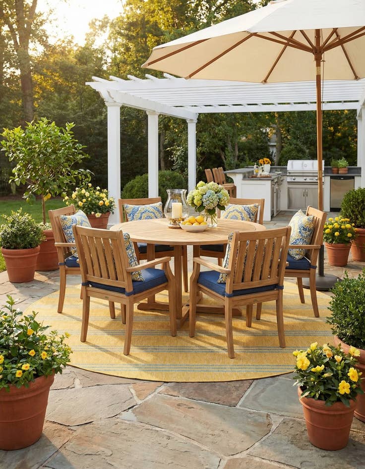 Detail image of 10' 8 x 10' 8 Easy-Clean Jill Zarin Anguilla Indoor / Outdoor Round Rug