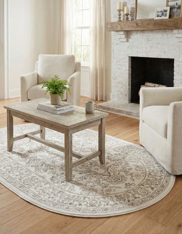 Ivory Charlotte Oval Rug