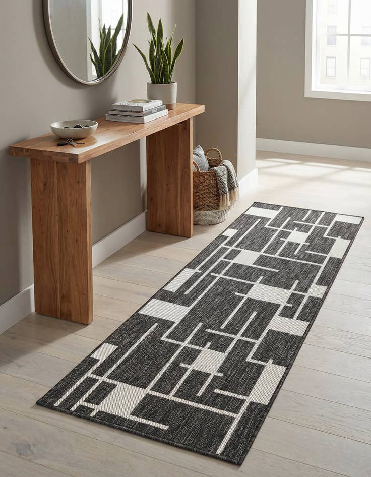 Detail image of  2' x 5' 3  Washable Modern Indoor / Outdoor Runner Rug