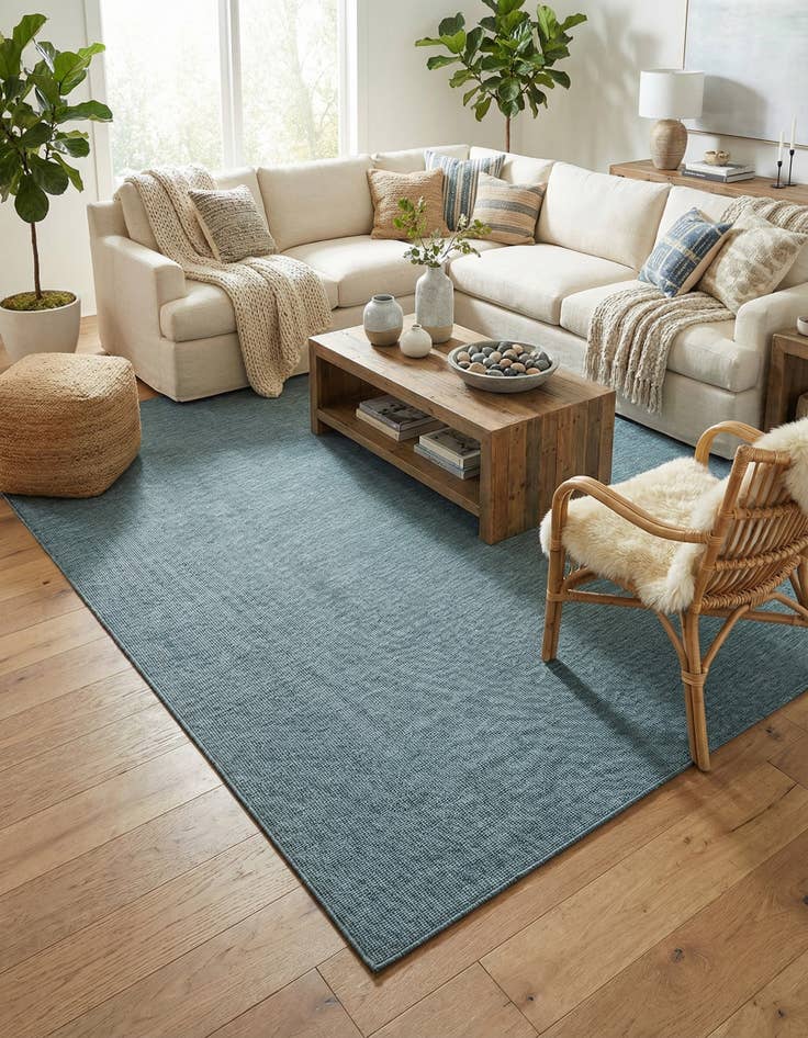 Detail image of  13' x 13'  Washable Solid Indoor / Outdoor Square Rug