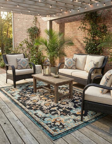 5' 3 x 8' Easy-Clean Casablanca Indoor / Outdoor Rug